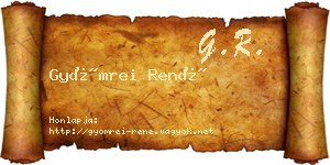 Gyömrei René névjegykártya